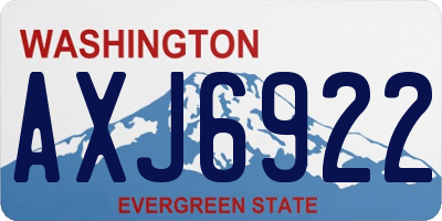 WA license plate AXJ6922