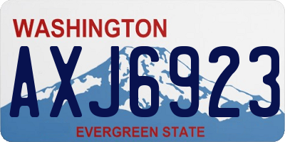WA license plate AXJ6923