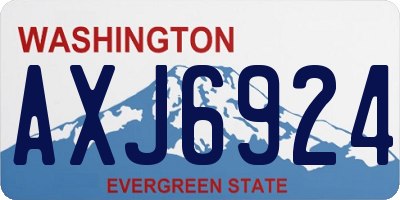 WA license plate AXJ6924