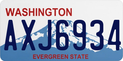 WA license plate AXJ6934