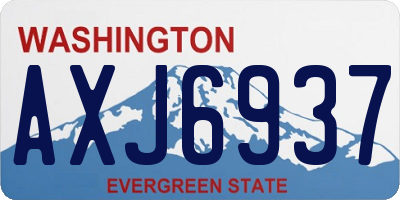 WA license plate AXJ6937