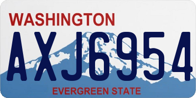 WA license plate AXJ6954