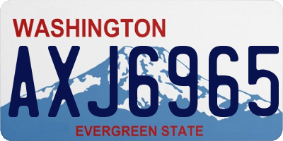 WA license plate AXJ6965