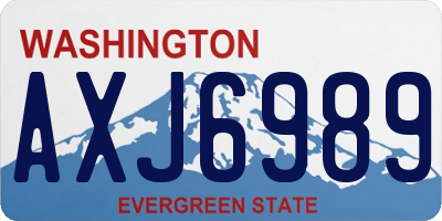 WA license plate AXJ6989