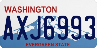 WA license plate AXJ6993