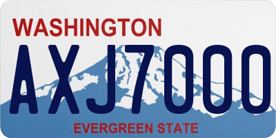 WA license plate AXJ7000