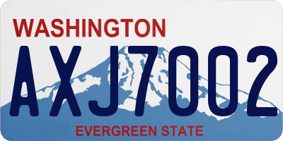 WA license plate AXJ7002
