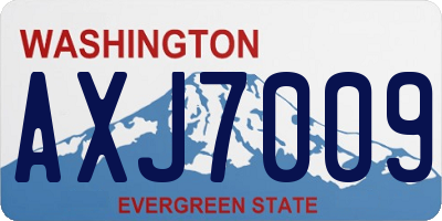 WA license plate AXJ7009