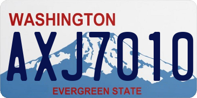WA license plate AXJ7010
