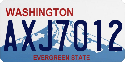 WA license plate AXJ7012