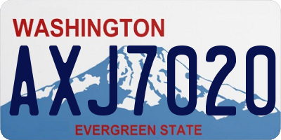 WA license plate AXJ7020