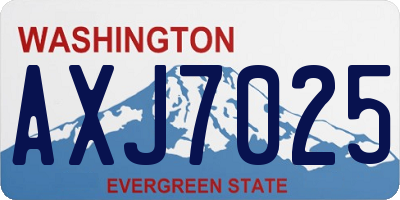 WA license plate AXJ7025