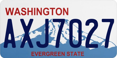 WA license plate AXJ7027