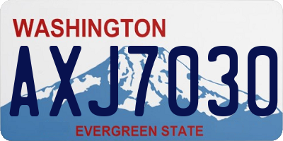 WA license plate AXJ7030