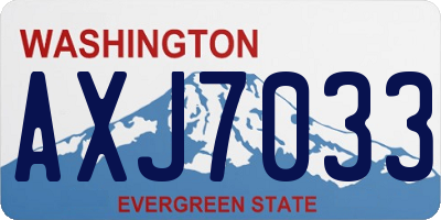 WA license plate AXJ7033