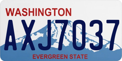 WA license plate AXJ7037