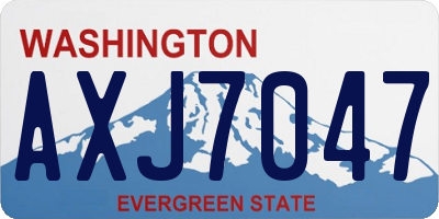 WA license plate AXJ7047