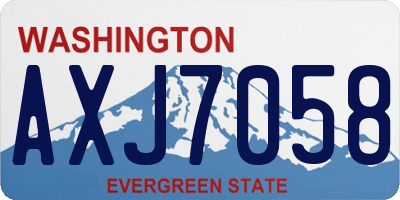 WA license plate AXJ7058