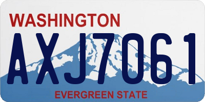 WA license plate AXJ7061