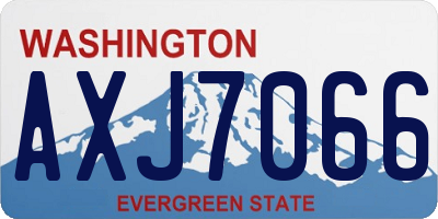 WA license plate AXJ7066