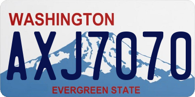 WA license plate AXJ7070