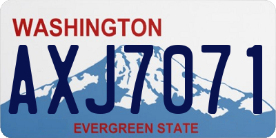 WA license plate AXJ7071