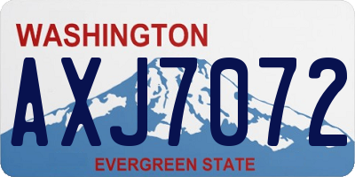 WA license plate AXJ7072