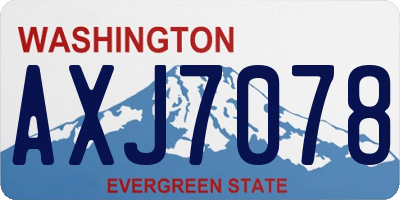 WA license plate AXJ7078