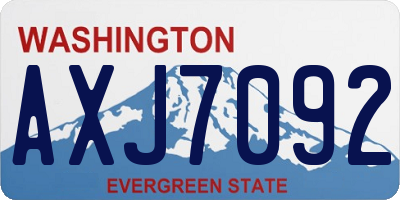 WA license plate AXJ7092