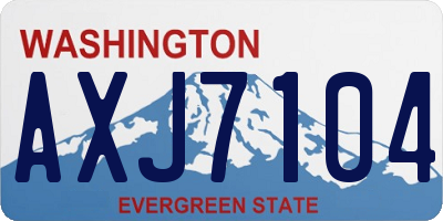WA license plate AXJ7104