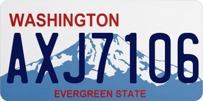 WA license plate AXJ7106