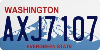 WA license plate AXJ7107