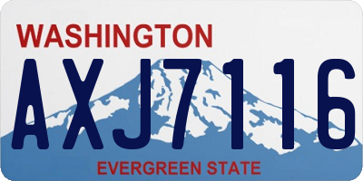 WA license plate AXJ7116