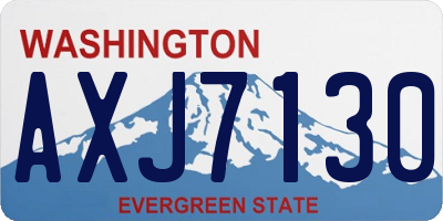 WA license plate AXJ7130