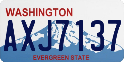 WA license plate AXJ7137