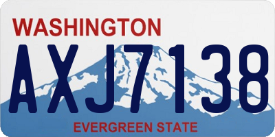WA license plate AXJ7138