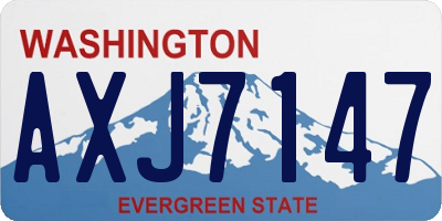 WA license plate AXJ7147