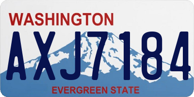 WA license plate AXJ7184