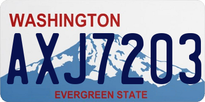 WA license plate AXJ7203