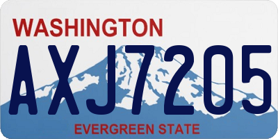 WA license plate AXJ7205