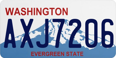 WA license plate AXJ7206