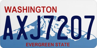 WA license plate AXJ7207