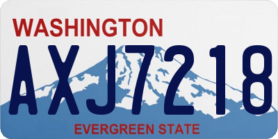 WA license plate AXJ7218