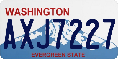 WA license plate AXJ7227