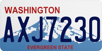 WA license plate AXJ7230