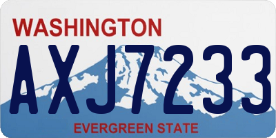 WA license plate AXJ7233