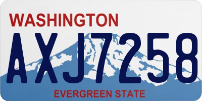 WA license plate AXJ7258