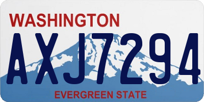 WA license plate AXJ7294