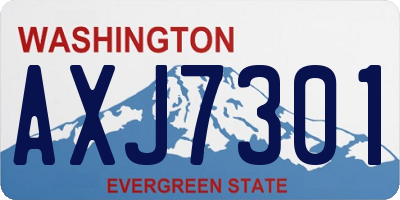 WA license plate AXJ7301