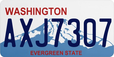 WA license plate AXJ7307